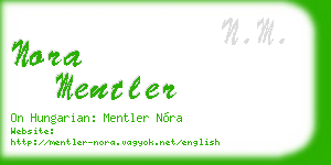 nora mentler business card