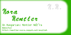 nora mentler business card